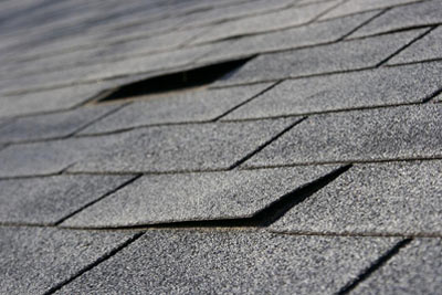 Shingle roof damage
